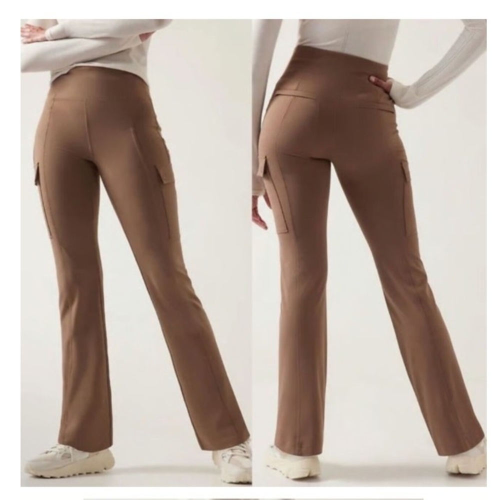Athleta Delancey Straight Cargo Pants Rustic Beige